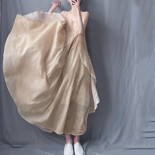 Đầm Dài Hai Lớp Màu Sắc Phun Nước Siêu Dài Thanh Lịch Kích Thước Lớn Dùng Khi Chụp Ảnh Du Lịch f