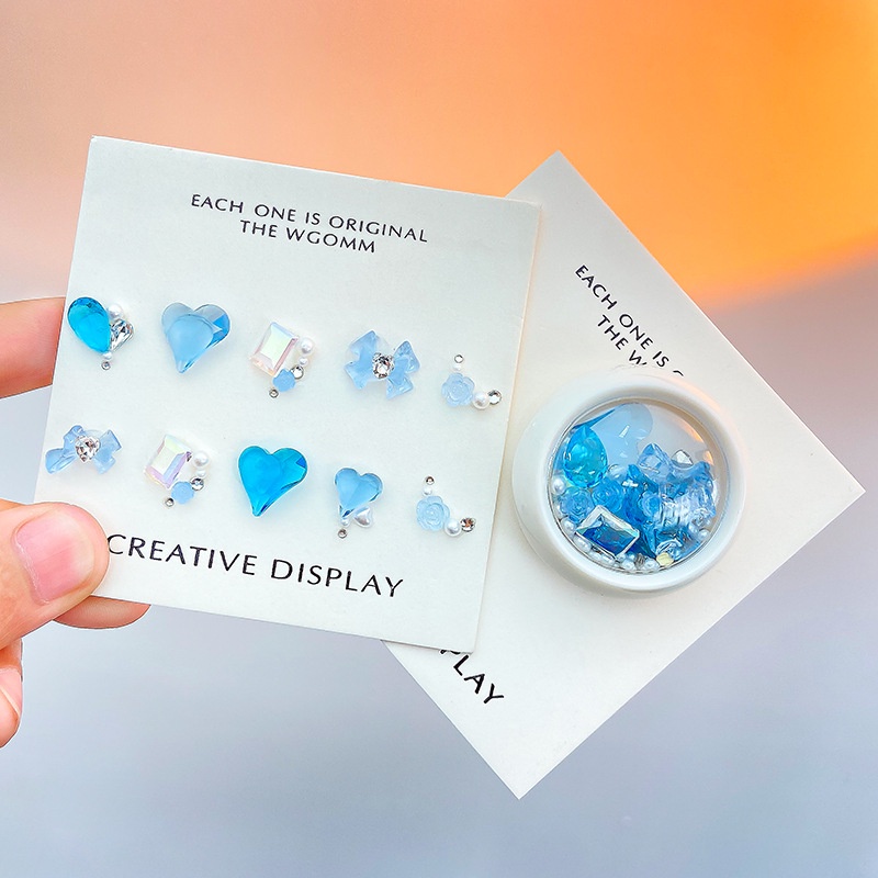 Sharp-bộ Vật Liệu Móng Tay Phẳng Siêu Nhấp Nháy Hình Chú Khỉ Nhỏ Cùng Trang Sức Bướm Tình Yêu Mũi Khoan Phẳng Chất