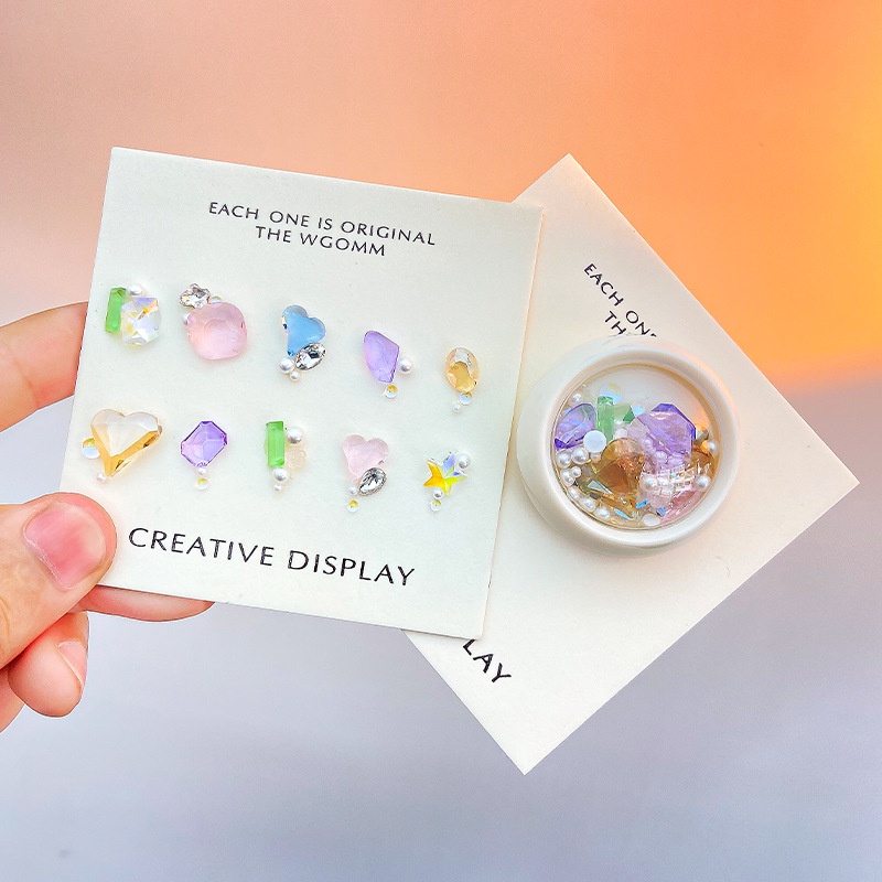 Sharp-bộ Vật Liệu Móng Tay Phẳng Siêu Nhấp Nháy Hình Chú Khỉ Nhỏ Cùng Trang Sức Bướm Tình Yêu Mũi Khoan Phẳng Chất