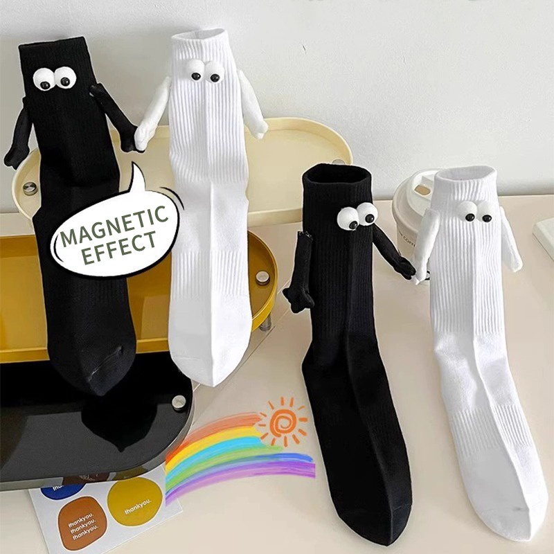 Đôi Vớ cotton Xỏ Ngón Từ Tính in Hình Bàn Tay 3d Sáng Tạo