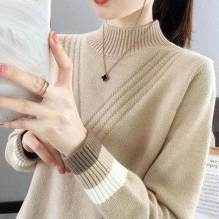 Áo len cổ lọ nửa cao / áo sweater / áo nữ / áo dáng rộng / mặc ngoài mùa thu / mặc ngoài