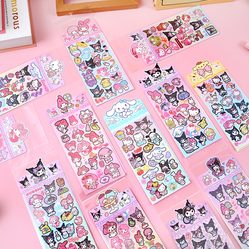 1 Sticker Dán Trang Trí Điện Thoại, Sổ Tay Hình sanrio kitty cinnamoroll kuromi