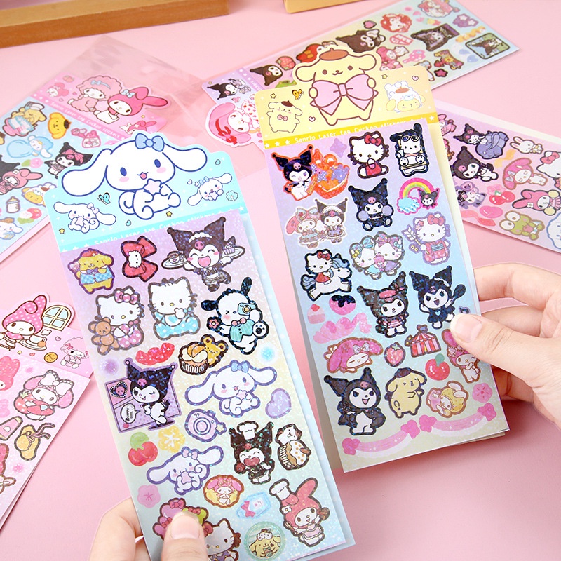 1 Sticker Dán Trang Trí Điện Thoại, Sổ Tay Hình sanrio kitty cinnamoroll kuromi