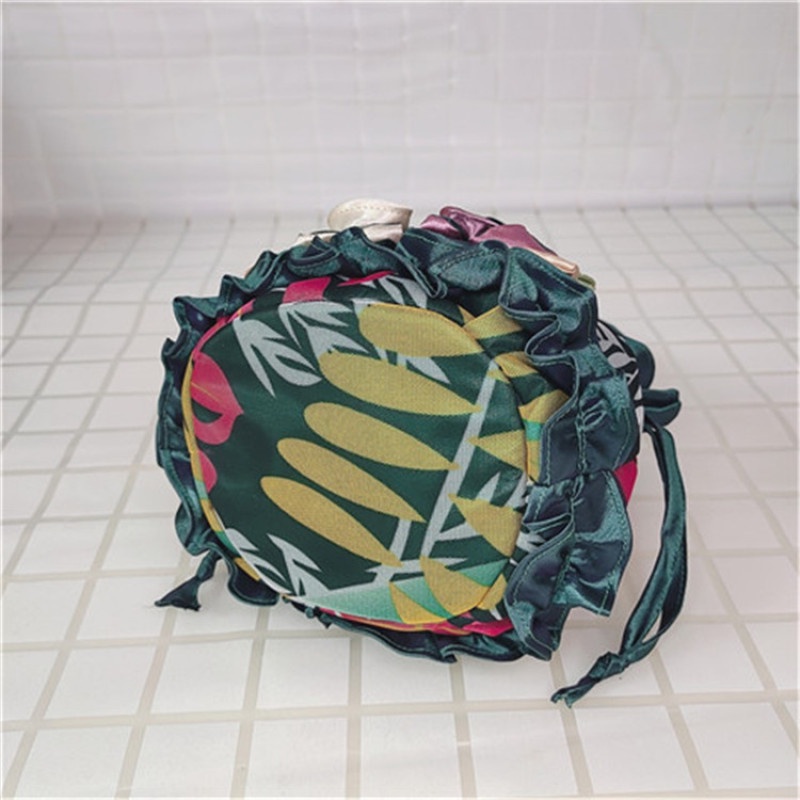 Túi Xách Tay Dây Rút Thêu Hoa Văn Dân Tộc Hoạt Hình Phối Ren Thời Trang 2023 Dành Cho Nữ