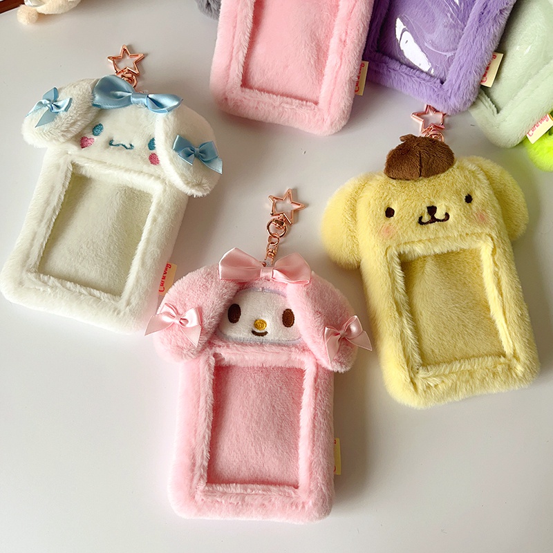 Sanrio Túi Đựng Thẻ id / Thẻ Ngân Hàng / Xe Buýt Bằng Lông Nhung 3 inch Hoạ Tiết Hoạt Hình kuromi