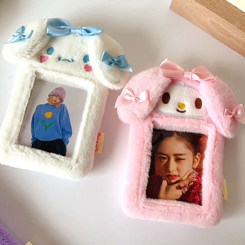 Sanrio Túi Đựng Thẻ id / Thẻ Ngân Hàng / Xe Buýt Bằng Lông Nhung 3 inch Hoạ Tiết Hoạt Hình kuromi