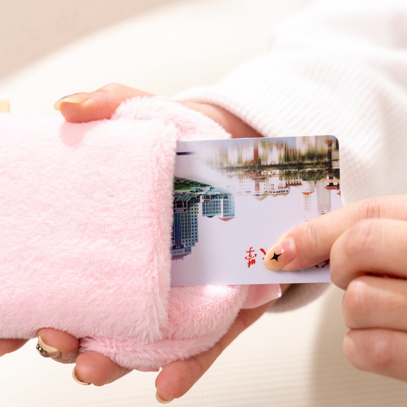 Sanrio Túi Đựng Thẻ id / Thẻ Ngân Hàng / Xe Buýt Bằng Lông Nhung 3 inch Hoạ Tiết Hoạt Hình kuromi