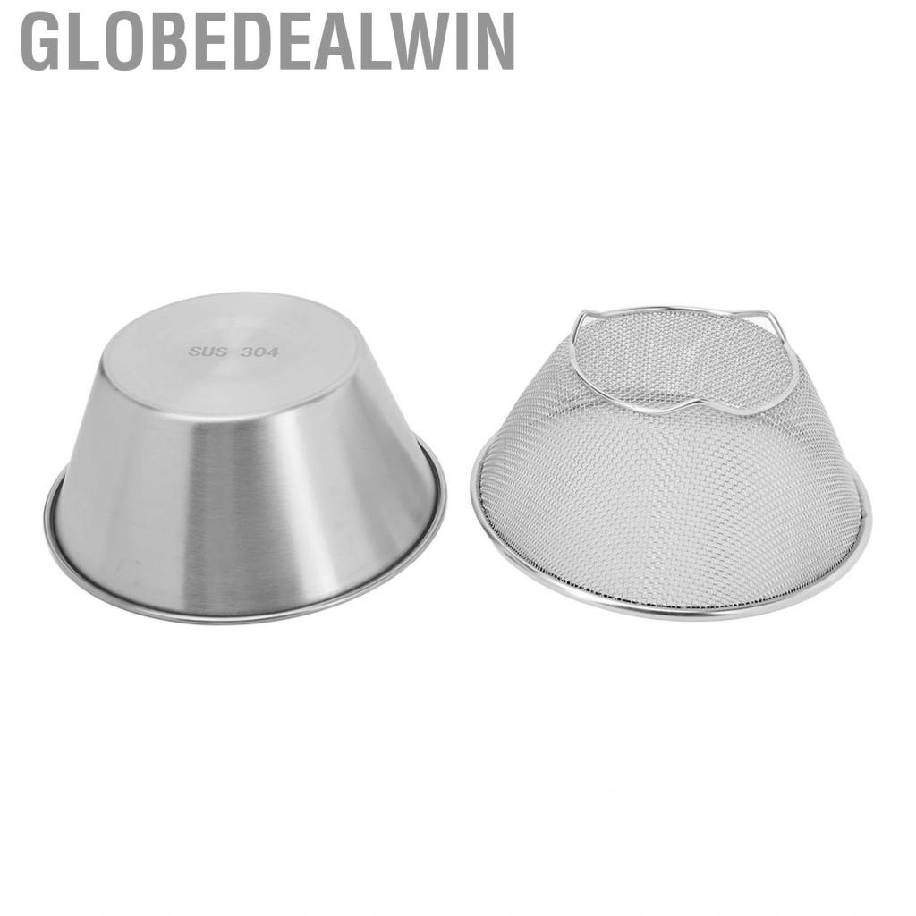 Globedealwin Stainless Steel Colander Strainer Bowl Set Reusable High Toughness Mix