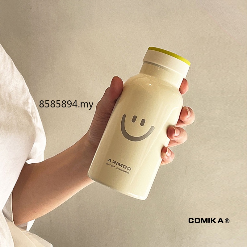 Comika Bình Giữ Nhiệt Bằng Thép Không Gỉ 304 Cao Cấp In Hình Mặt Cười Dễ Thương