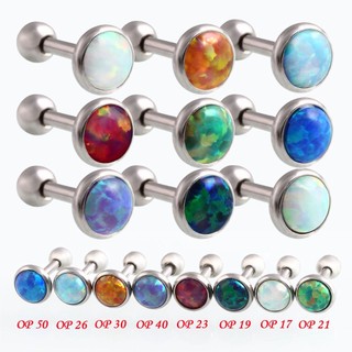 1 Bông Tai Đá opal Bằng Thép Không Gỉ Thời Trang