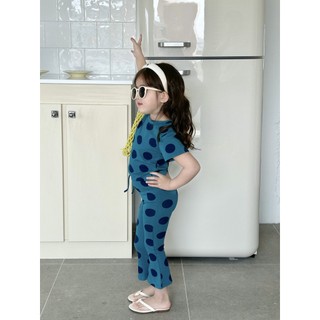 Set Áo Chấm Bi + Quần Loe Cho Bé