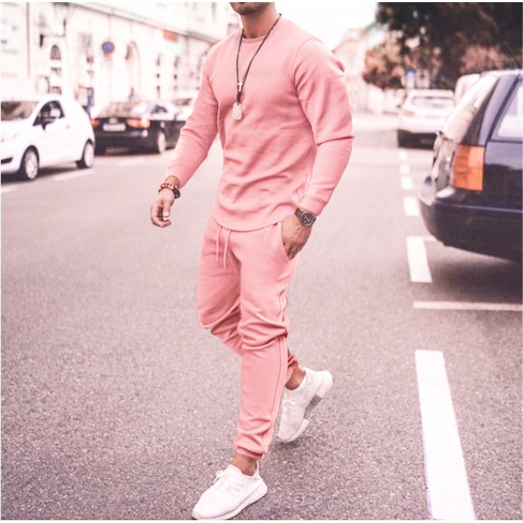 Bộ Đồ Thể Thao plus size Dài Tay Phong Cách retro Mỹ Thời Trang Thu Đông Cho Nam