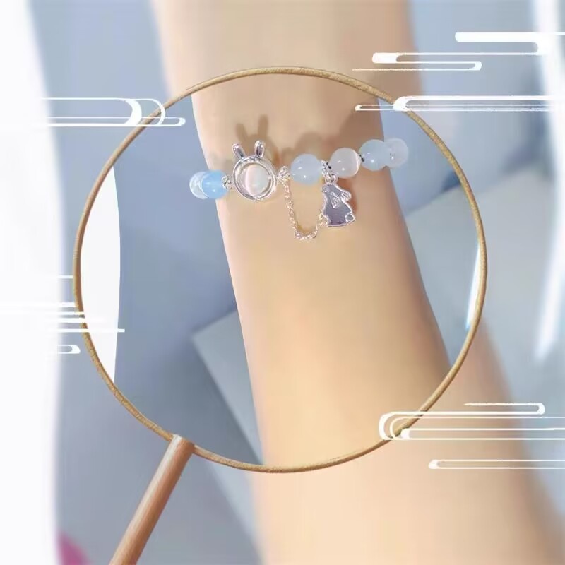 Vòng Tay Thiết Kế Mặt Hình Thỏ Mắt Mèo Phong Cách Mới 2023