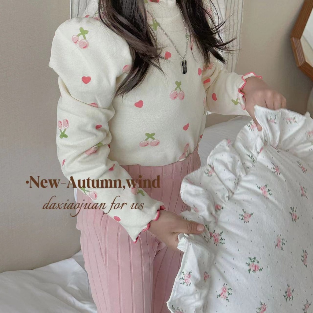 Áo Sơ Mi Phối Ren Phong Cách Hàn Quốc Thời Trang Thu Đông Mới Dành Cho Bé Gái 80-160cm