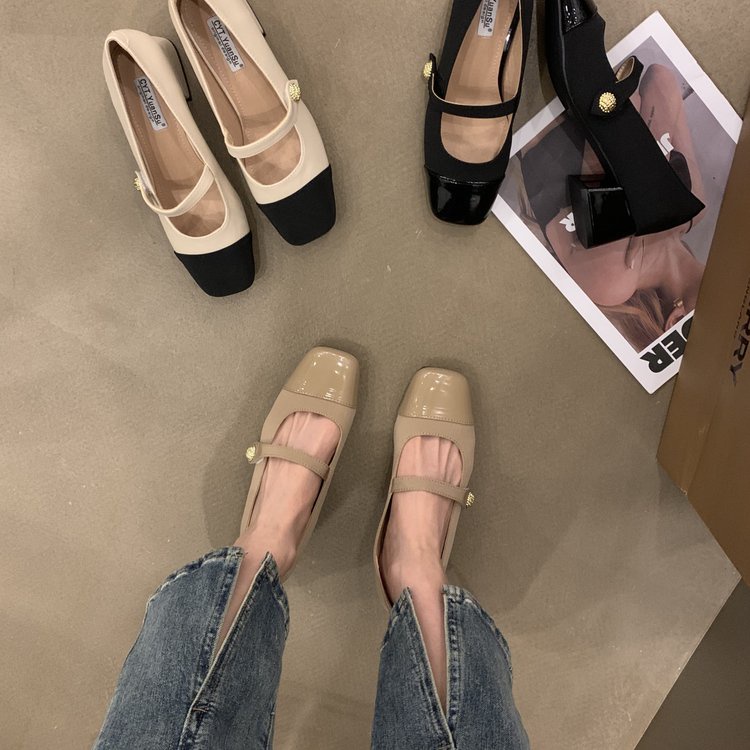 Màu Sắc Giày Búp Bê Mũi Tròn Đế Thấp Thời Trang Nữ Tính