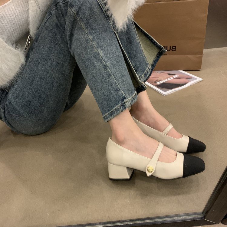 Màu Sắc Giày Búp Bê Mũi Tròn Đế Thấp Thời Trang Nữ Tính