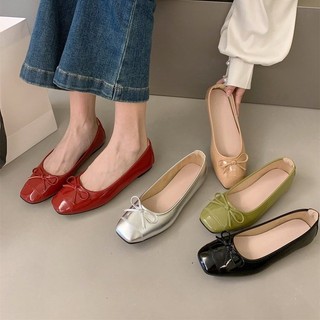 Giày búp bê đế mềm đính nơ xinh xắn cho nữ