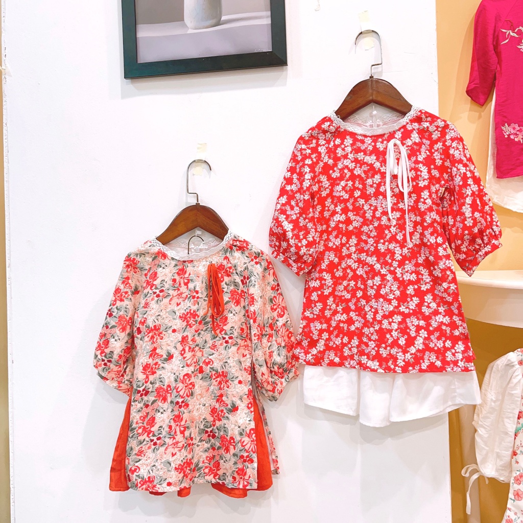 Bộ áo dài cho bé gái dễ thương