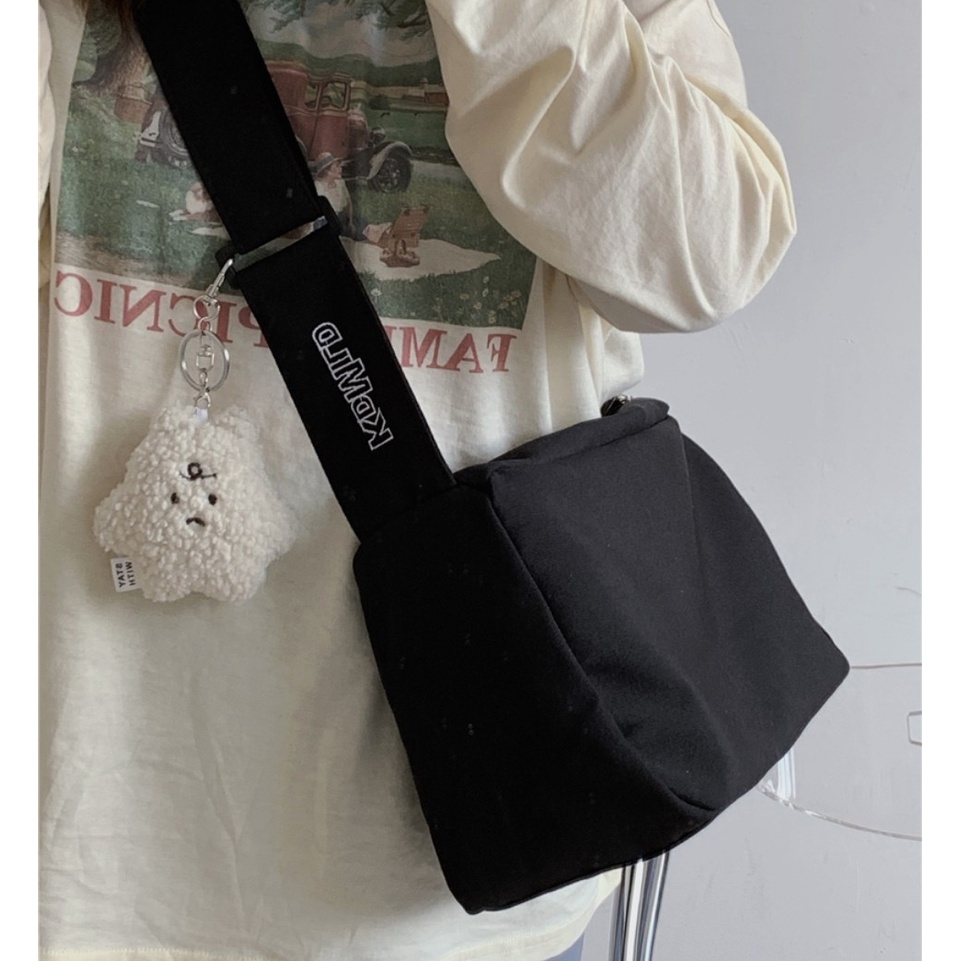 Túi unisex tote đeo chéo đeo vai vải dù trượt nước chống thấm thêu chữ thời trang đi học đi chơi - xuongmaitnt