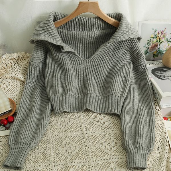 Áo sweater Cổ v Tay Dài Dáng Ôm Thời Trang Thu Đông 2023 Cho Nữ