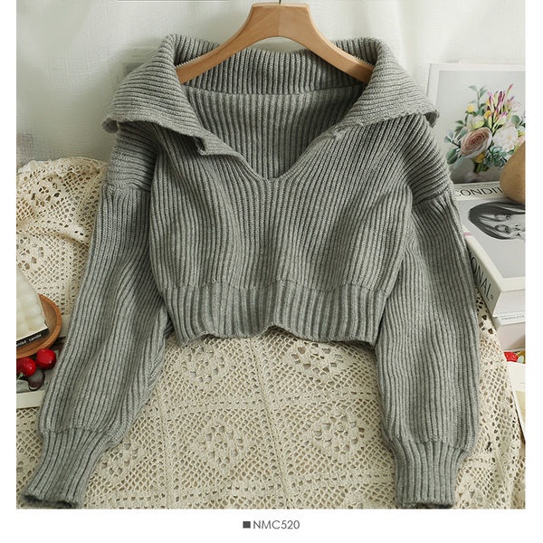 Áo sweater Cổ v Tay Dài Dáng Ôm Thời Trang Thu Đông 2023 Cho Nữ