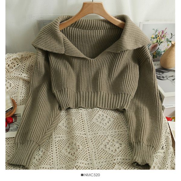 Áo sweater Cổ v Tay Dài Dáng Ôm Thời Trang Thu Đông 2023 Cho Nữ