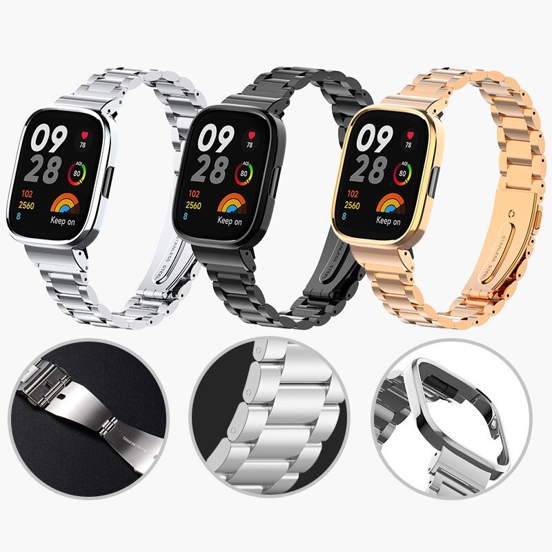 Dây Đeo Inox Cho Đồng Hồ Thông Minh redmi watch 3 active / redmi watch 3 / redmi watch 2 lite / mi watch lite redmi 3 active