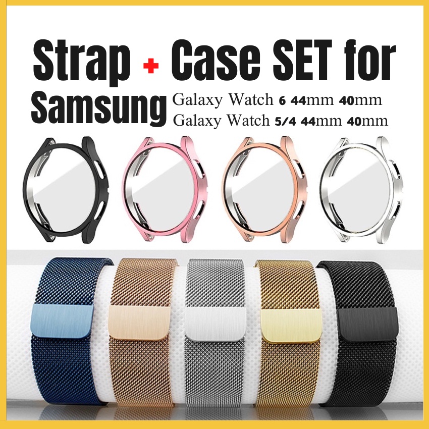 Ốp Dây Đeo Đồng Hồ Từ Tính Bằng Kim Loại Cho samsung galaxy watch 6 5 4 band 40mm 44mm active2 40mm 