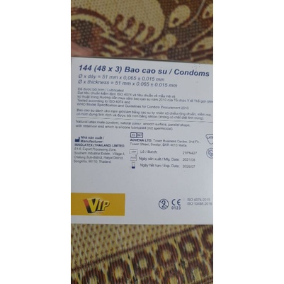 Bao cao su Vip giá rẻ - hộp 144 cái dùng cho gia đình, nhà nghỉ, khách sạn