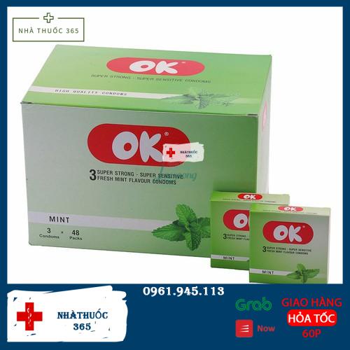 COMBO 144 CÁI BAO CAO SU OK BẠC HÀ MÁT LẠNH