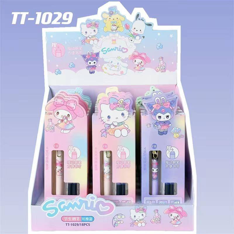 Bộ 6 Bút Bi Mực Xanh Dương sanrio cinnamoroll pochacco kuromi pom pom purin mymelody Dễ Thương Cho Học Sinh / Văn Phòng