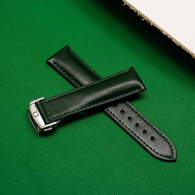 8/28✈Omega Dây Đeo Đồng Hồ Bằng Da Ngựa Điên Có Khóa Cài Phù Hợp Cho seahorse speedmaster butterfly fly