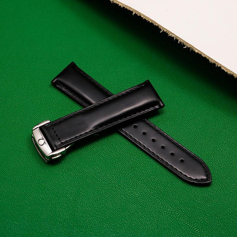 8/28✈Omega Dây Đeo Đồng Hồ Bằng Da Ngựa Điên Có Khóa Cài Phù Hợp Cho seahorse speedmaster butterfly fly