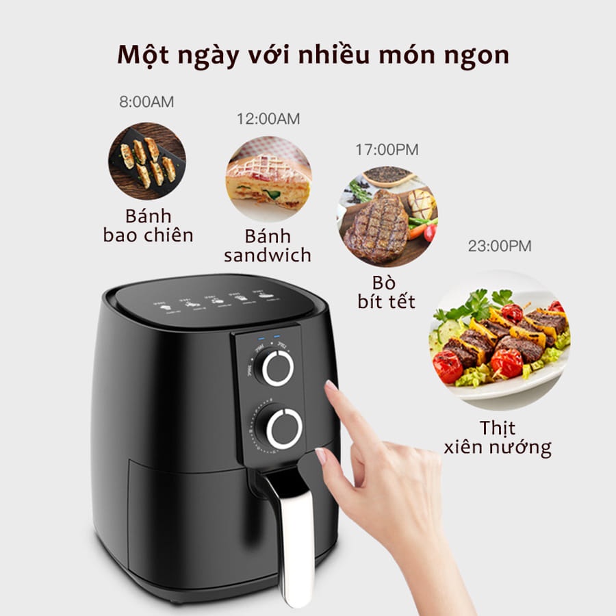 Nồi Chiên Không Dầu 7L Melli công suất 1500W Nướng Chiên Không Dầu Không Béo