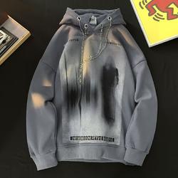 Áo Hoodie Dáng Rộng Màu Đen Phong Cách hip hop Cá Tính Cho Nam Nữ