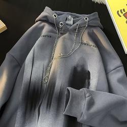 Áo Hoodie Dáng Rộng Màu Đen Phong Cách hip hop Cá Tính Cho Nam Nữ