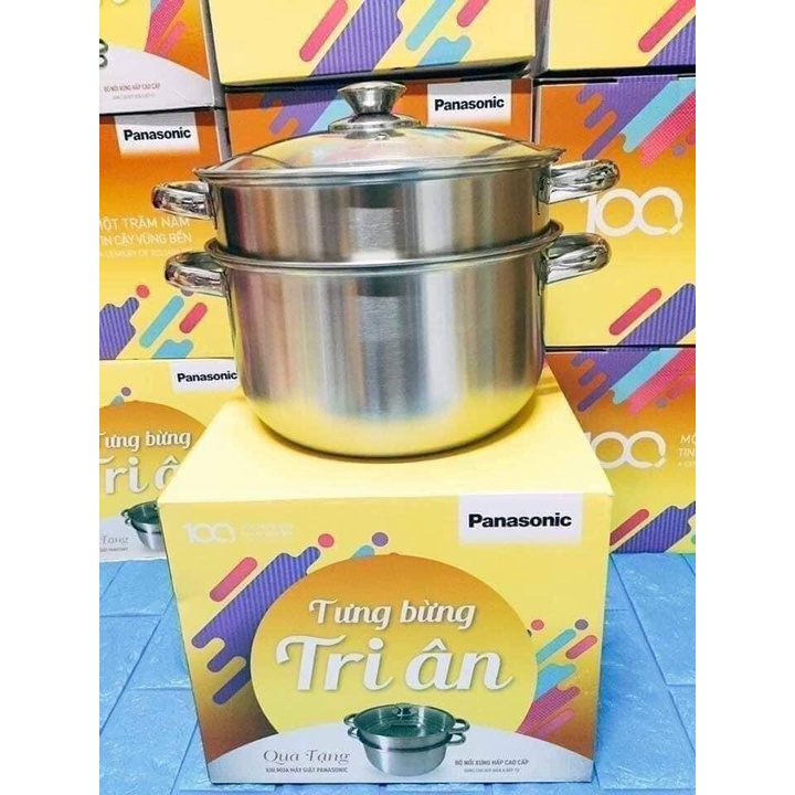 Bộ nồi và xửng hấp inox 430 bếp từ 1 đáy HT COOK đường kính nồi 28cm, nắp đậy kính chịu nhiệt, dùng được mọi bếp