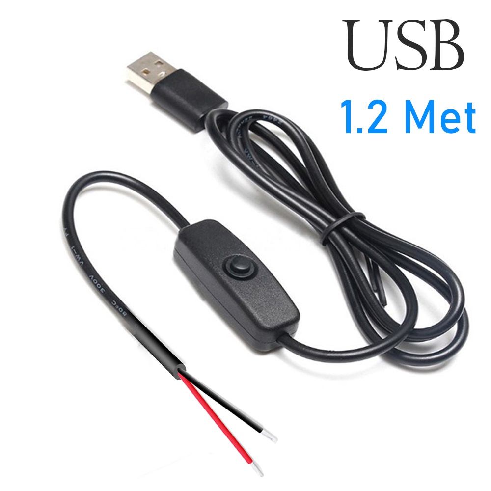 Dây nguồn USB có công tắc 1,2 Mét, Cab micro USB (5V-24V)