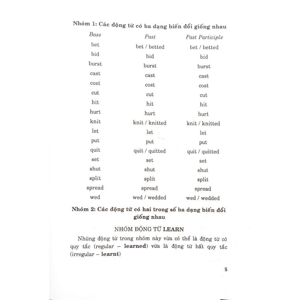 Sách 393 Động Từ Bất Quy Tắc Và Cách Dùng Thì Trong Tiếng Anh