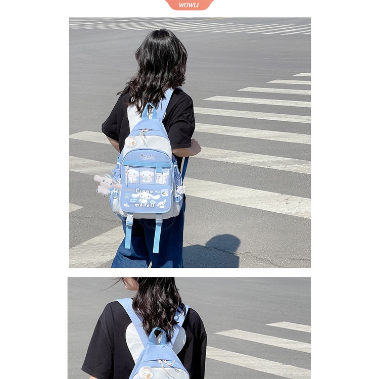 Ba Lô Đeo Vai Hình Cinnamoroll Dễ Thương Sức Chứa Lớn 15 inches Có Thể Đựng Máy Tính Giải Trí Nhật Bản