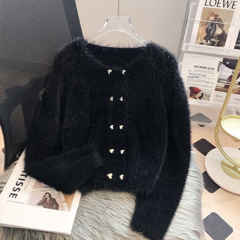 Áo Khoác cardigan Dệt Kim Lông Chồn Thời Trang Thu Đông Phong Cách Mới Cho Nữ
