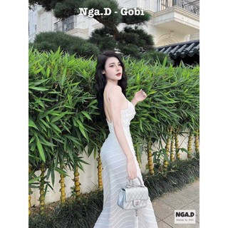 Váy 2s body hở lưng dáng dài cực hack dáng
