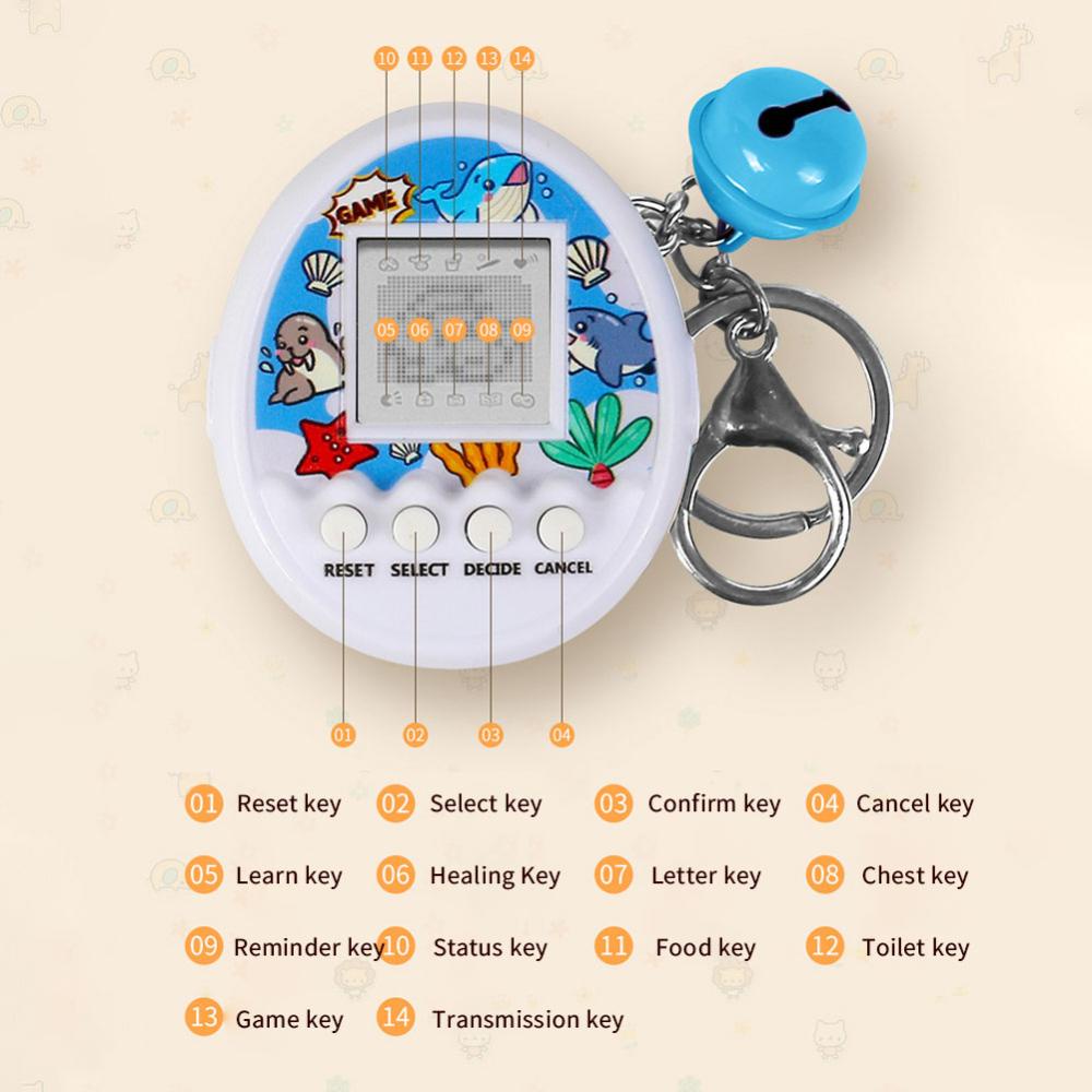 Timekey Máy Chơi game Nuôi Thú Ảo tamagotchi 168 Trong 1 mini Cầm Tay l5u5