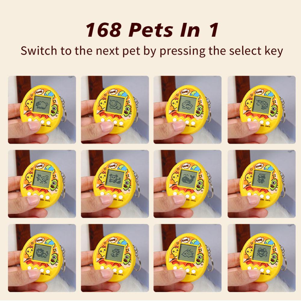 Timekey Máy Chơi game Nuôi Thú Ảo tamagotchi 168 Trong 1 mini Cầm Tay l5u5