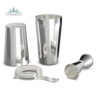 Bộ Bình Lắc cocktail: Bộ Lọc cocktail Chuyên Nghiệp boston shaker Set 4 Dụng Cụ Hỗ Trợ Pha Chế cocktail Bằng Thép Không Gỉ Tiện Dụng