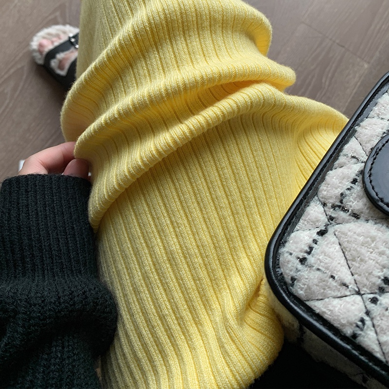 Chân Váy Len Dài Dáng Suông Màu Kẹo Ngọt Thời Trang Thu Đông 2023