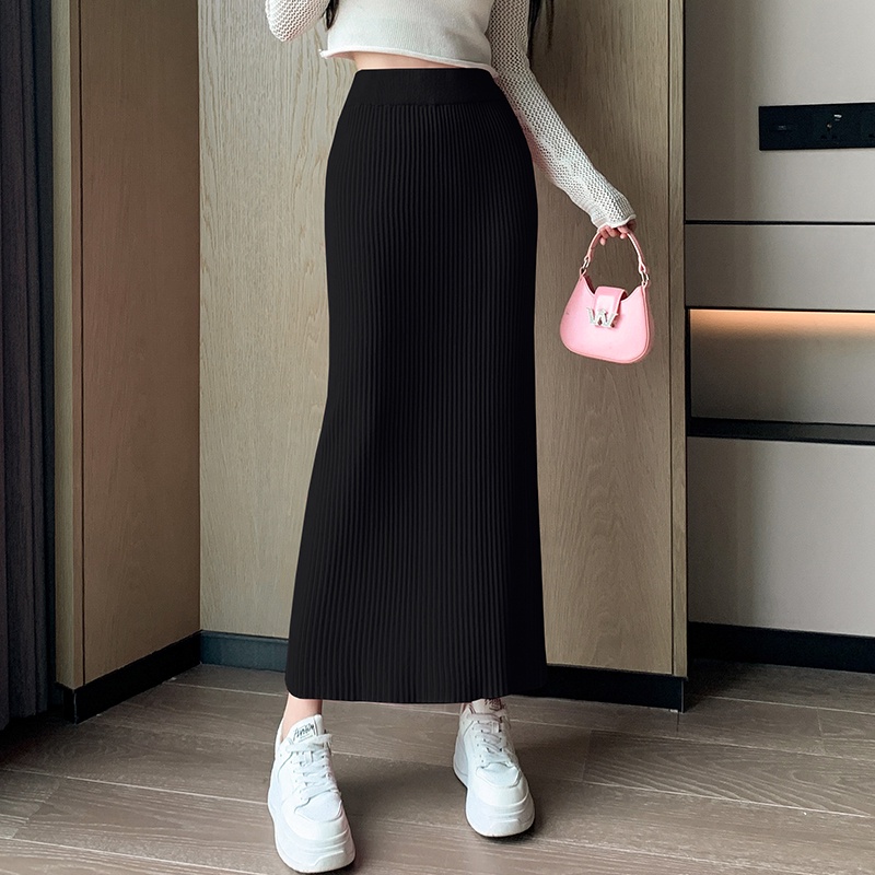 Chân Váy Len Dài Dáng Suông Màu Kẹo Ngọt Thời Trang Thu Đông 2023