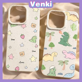 VENKI - Dành cho iPhone 11 Ốp lưng màu trắng có thể phân hủy thân thiện với môi trường Bảo vệ chống sốc Gấu ngôi sao khủng long dễ thương Tương thích với iPhone 14 Pro max 13 Pro max 12 Pro Max 11 XR XS 7 8Plus