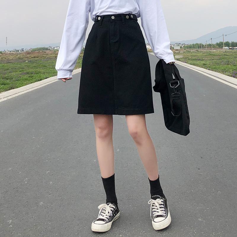 Ielgy Chân váy jean Ngắn Dáng Chữ a Lưng Cao Màu Trắng Thời Trang Mùa Hè Cho Nữ