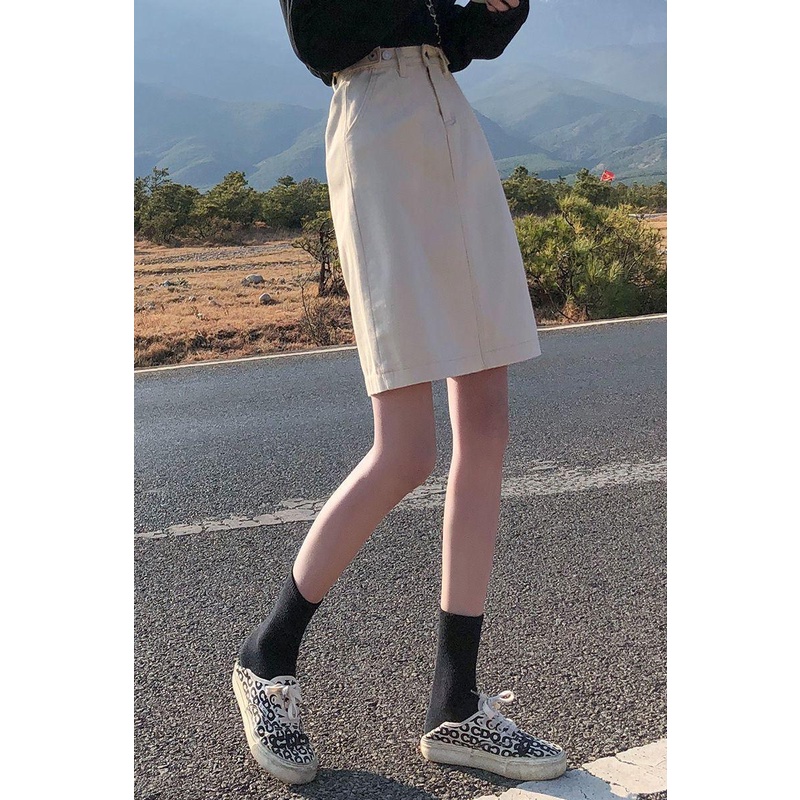 Ielgy Chân váy jean Ngắn Dáng Chữ a Lưng Cao Màu Trắng Thời Trang Mùa Hè Cho Nữ